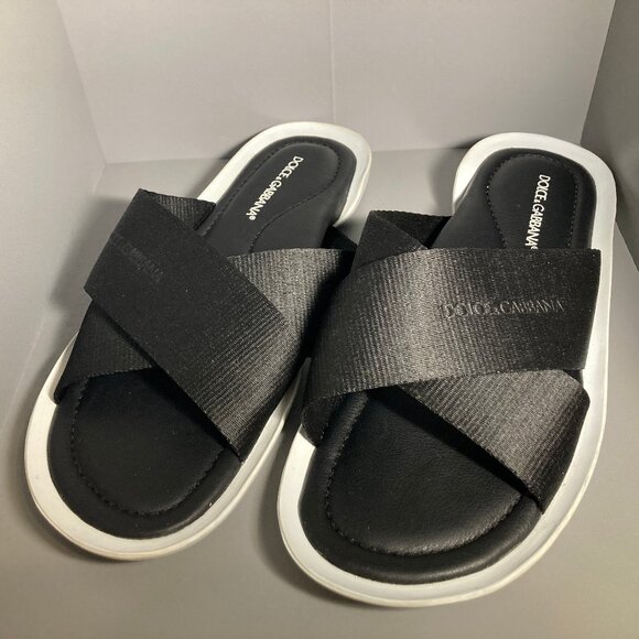 Dolce & Gabbana Shoes - Dolce & Gabbana Black Cross Strap Sandals Size 9